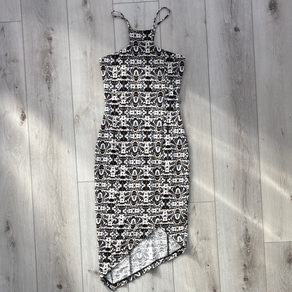 Express Monochrome Asymmetrical Dress